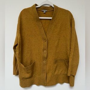 COS speckled 100% wool mustard cardigan size medium